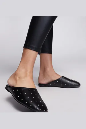 Public Desire Camille studded flat mules in