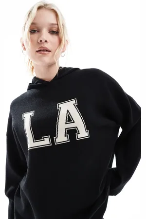South Beach La knit rib hem hoodie in