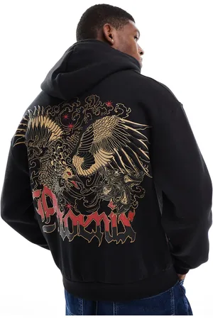 Bershka Phoenix back graphic hoodie in