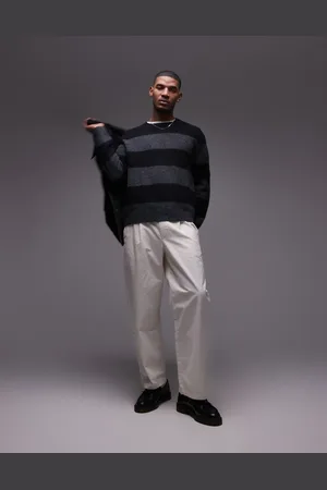 ARKET Wool blend sweater in and charcoal stripes