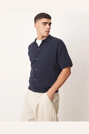 ASOS Relaxed lightweight knitted cotton button through polo in