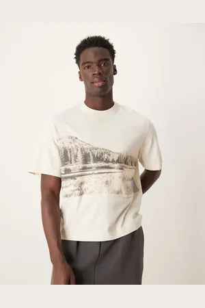 Abercrombie & Fitch Short sleeve back print graphic t-shirt in beige