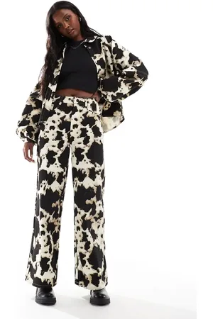 Object Wide leg jeans co-ord in cow print