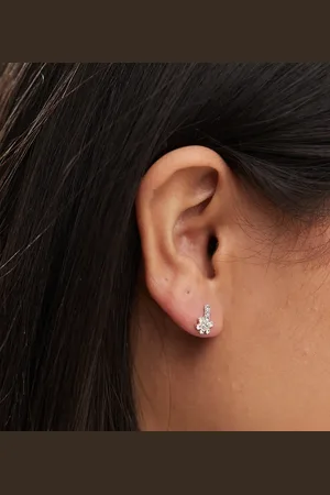 Kingsley Ryan Gemset flower stud earring in sterling