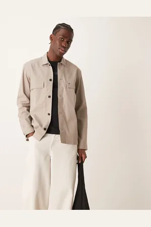 Calvin Klein Button down overshirt in beige