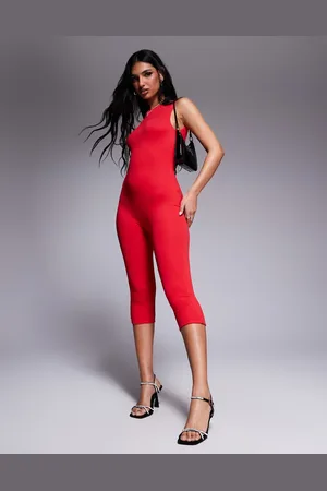 AFRM Tahlia boat neck open back capri length jumpsuit