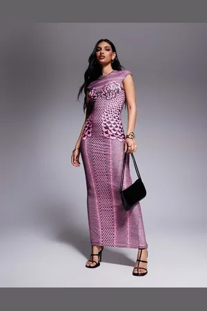 AFRM Cody column length maxi dress in zebra rose