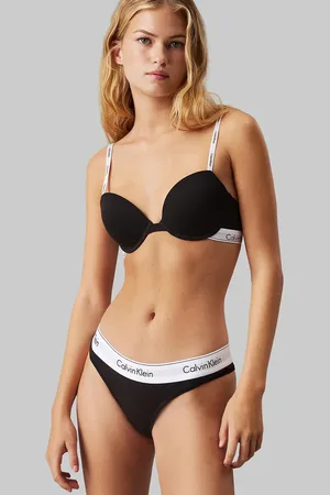 Calvin Klein Modern Cotton lightly lined demi underwire bra with logo strap in