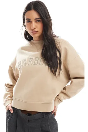 Barbour Silverdale collegiate logo sweatshirt in camel