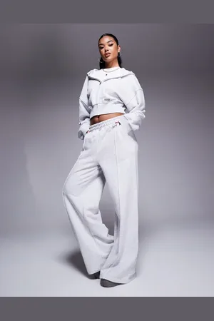 ASOS Weekend Collective co-ord wide leg pin tuck joggers in marl