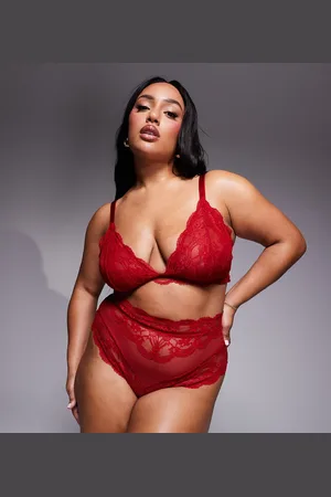 ASOS ASOS DESIGN Curve Lola lace high waist brief in