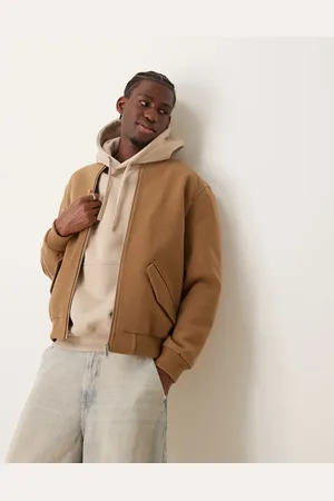 New Look Wool look bomber jacket in camel