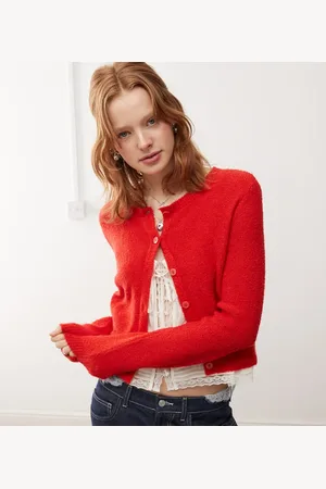 Reclaimed Micro cardigan in cherry