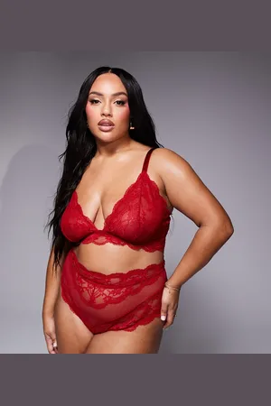 ASOS ASOS DESIGN Curve Lola lace longline bralette in