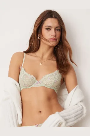ASOS Thea rosebud embroidery lace underwired bra in sage