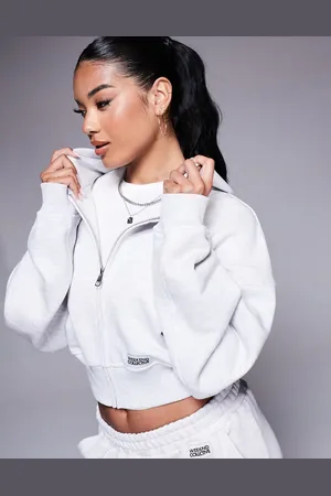 ASOS Weekend Collective co-ord cropped jacket with small woven label in marl