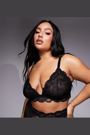 ASOS ASOS DESIGN Curve Lola lace longline bralette in