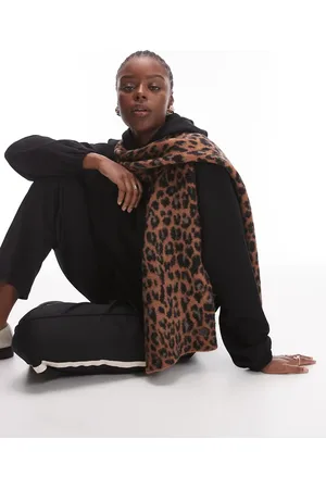 AllSaints Brushed scarf in leopard print