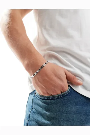ASOS Waterproof stainless steel square chain bracelet in tone