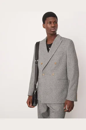 ASOS Heavy weight double breasted slim suit jacket in
