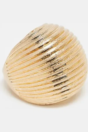 ASOS Ring with textured dome detail in brushed tone