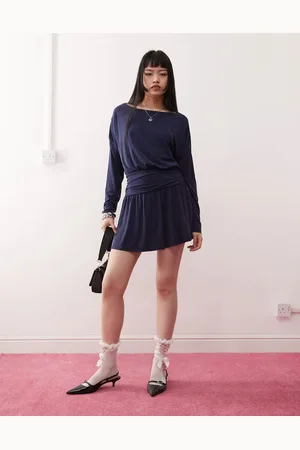Motel Sanuli slinky batwing mini dress in