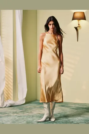 & OTHER STORIES Bias cut satin midi dress in