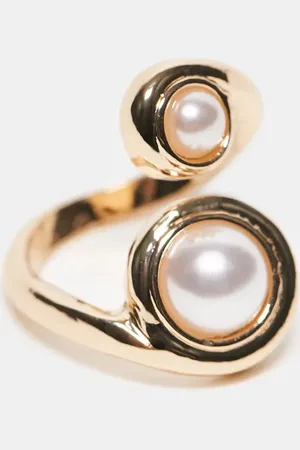 ASOS Wraparound ring with faux pearl detail in tone