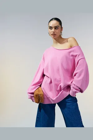 ASOS Off shoulder sweatshirt in washed