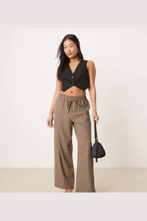 Miss Selfridge Tailored pull on trousers in check