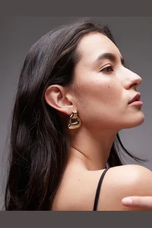 Topshop Ellen triangular knocker earrings in tone