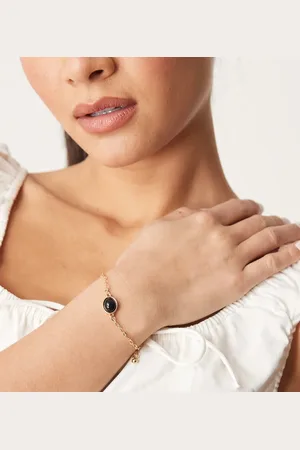 DesignB London Black stone pendant bracelet in