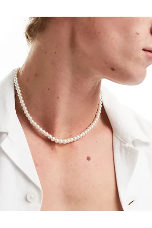 ASOS Short 6mm glass faux pearl necklace in