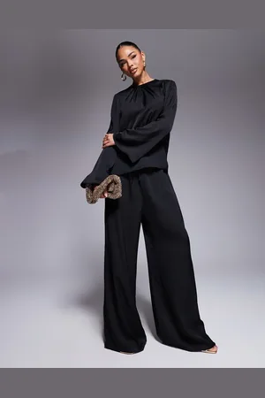 ASOS Wide leg satin trouser co-ord in