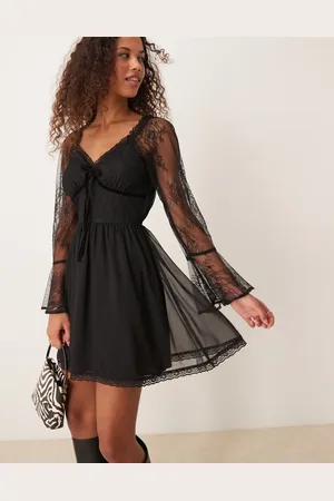 Miss Selfridge Lace and chiffon mix mini dress in