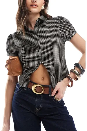 ASOS Oval buckle jeans belt in tan