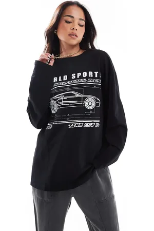 ASOS Long sleeve skate top with world sports car graphic in