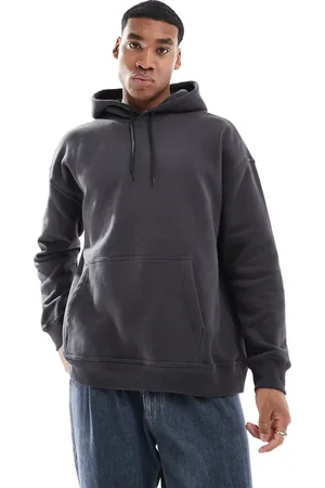 Hollister Logo detail oversized hoodie in grey