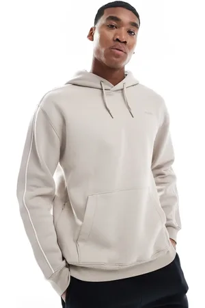 Hollister Contrast sleeve panel hoodie in beige