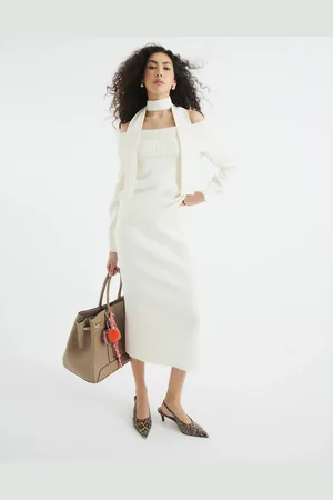 River Island Knitted maxi skirt in cream