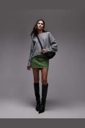 Topshop Denim mini pelmet skirt in