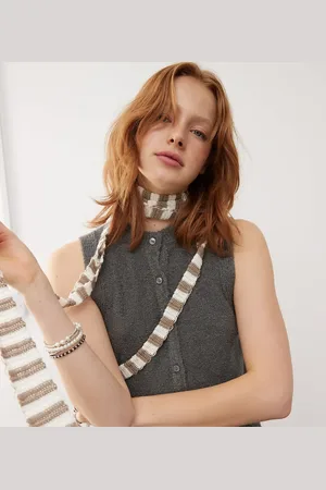 Reclaimed Knitted button up tank in