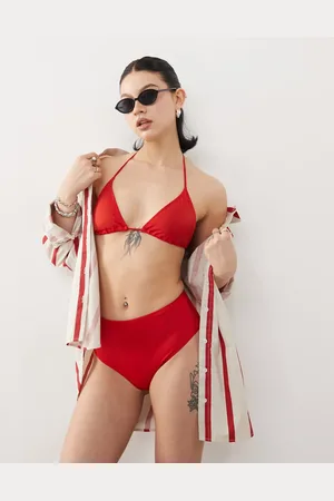 Monki Mix and match high waist bikini bottom in dark
