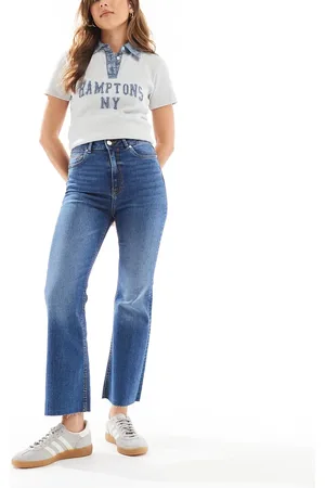 Stradivarius High waist cropped flare jean in mid