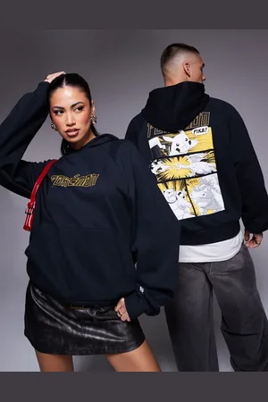 ASOS Unisex oversized boxy hoodie with Pokemon prints in