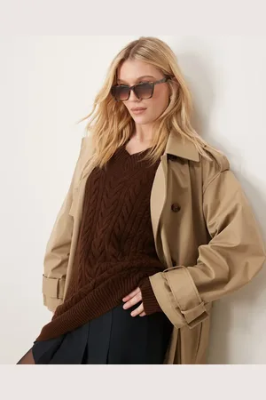 ASOS Fine frame cat eye sunglasses in tort