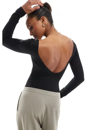 Bershka V-neck bodysuit in