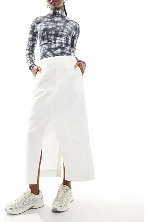 Nike MSC twill maxi skirt in cream