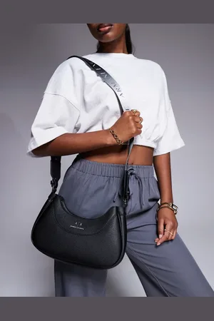 Armani Exchange Curved logo shoulder bag in