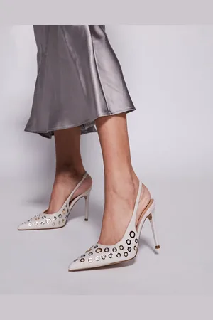 Steve Madden Alchemy eyelet detail sling back heels in bone
